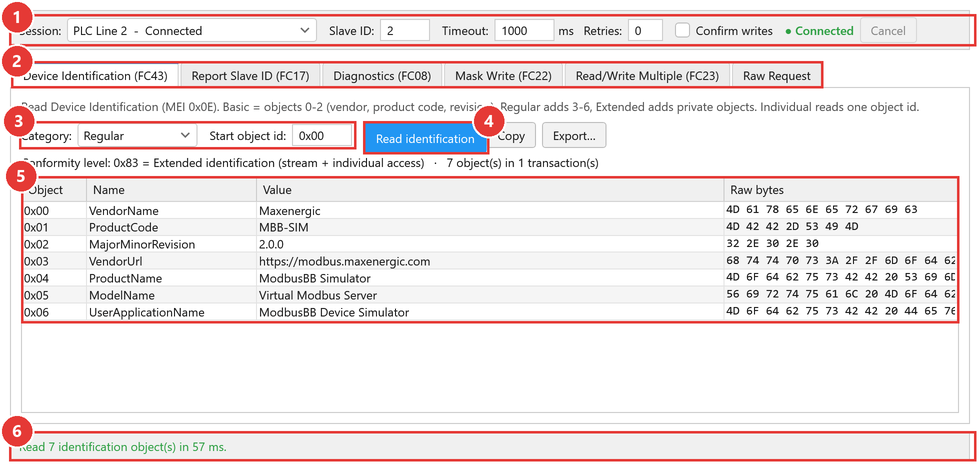 Device Tools window on the Device Identification tab